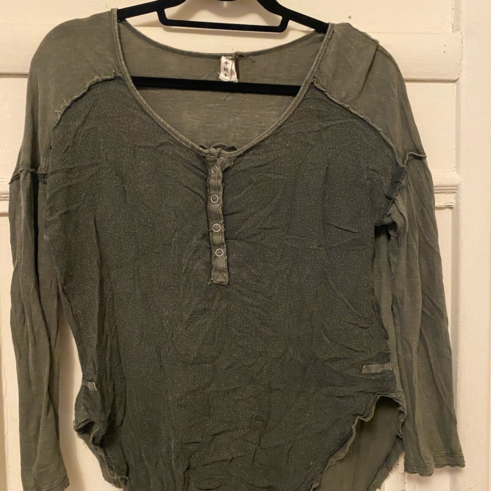 Free People army green top